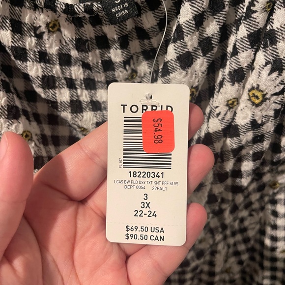 Torrid Strapless Off the Shoulder Black and White Floral Dress - Picture 5 of 7